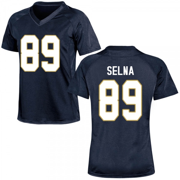 Charlie Selna Notre Dame Fighting Irish NCAA Women's #89 Navy Blue Replica College Stitched Football Jersey FYY1455QI